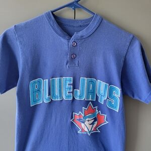 Vintage 90s Toronto Blue Jay's Henley tshirt. Youth Large. Fair condition*